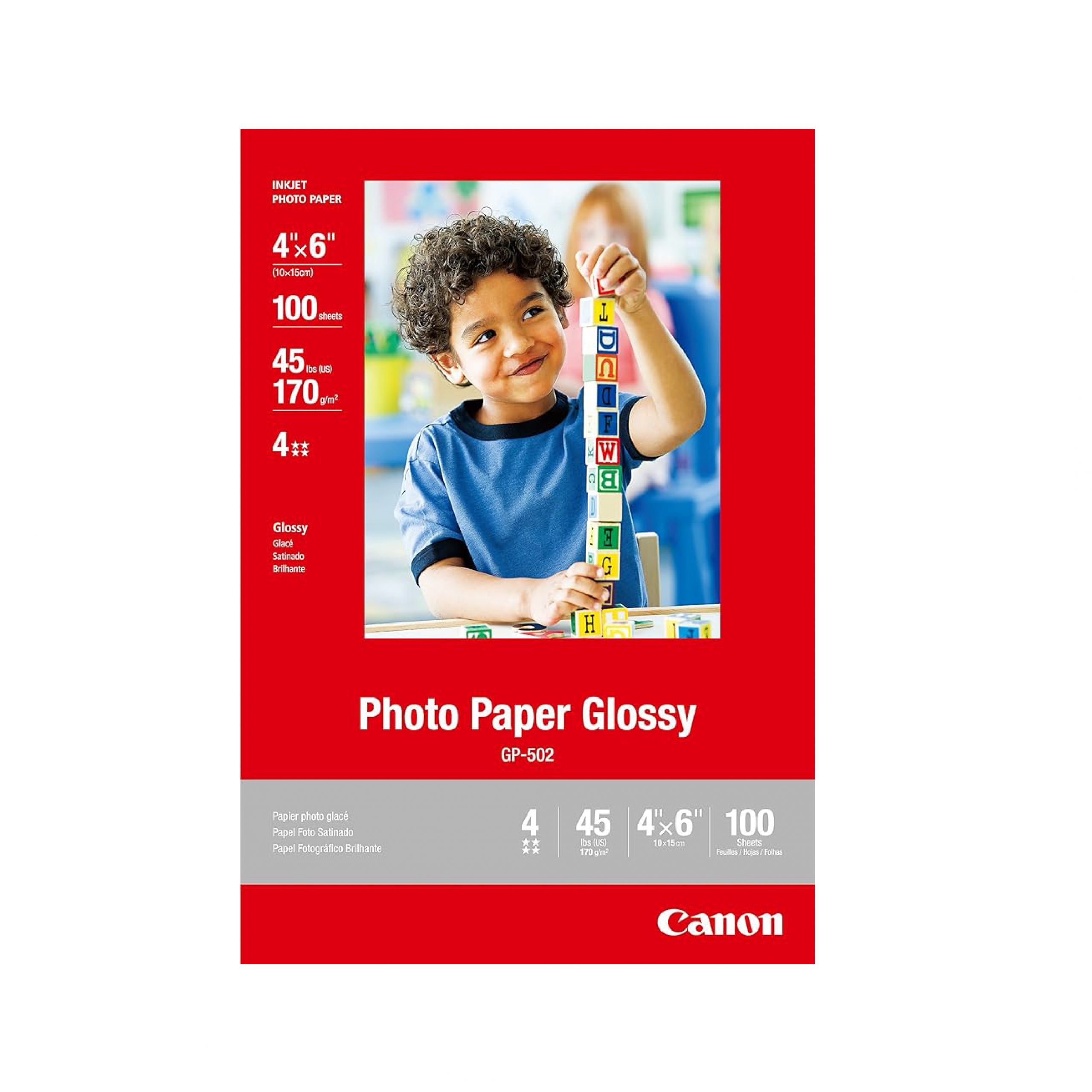 CANON papel fotográfico brillante, 4×6, 100 HOJAS