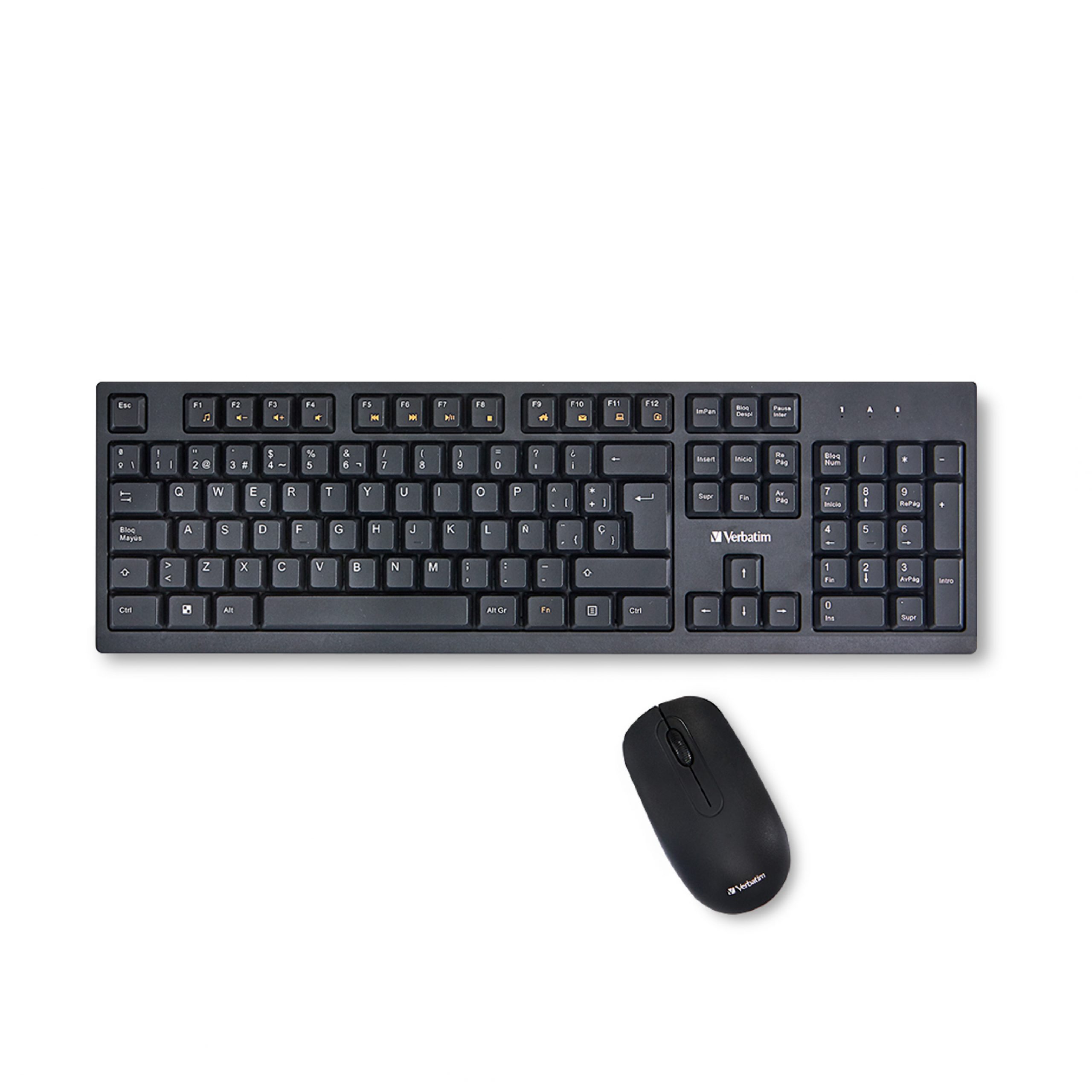 KIT TECLADO Y MOUSE INALÁMBRICO VERBATIM NEGRO/70708