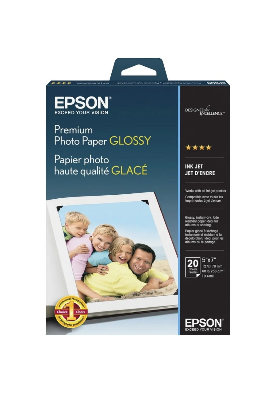 Papel EPSON Borderless Premium Glossy Photo Paper 5x7 (20 hojas)